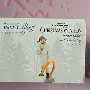 Department 56 Christmas Vacation Cousin Eddie with White Robe and Orange Hose